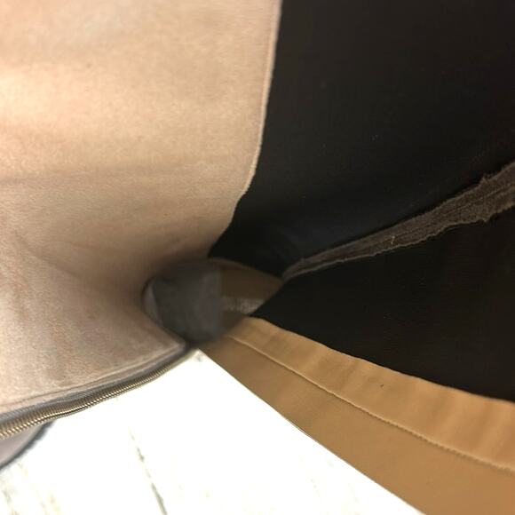 Michael Kors Women’s 5.5 Gray Suede Fabric Logo Heel Zip Calf Riding Boots NWB - Picture 10 of 11